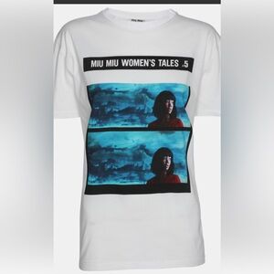 Miu Miu Blue Graphic Short Sleeve T-Shirt